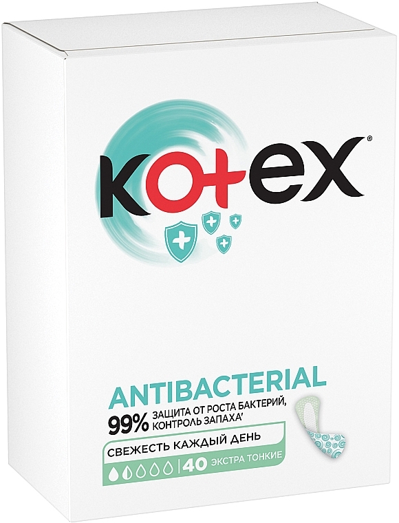 Daily Liners "Extra Thin", 40 pcs - Kotex Antibac Extra Thin — photo N1