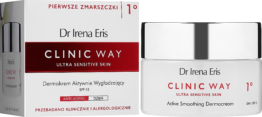 Active Smoothing Face Cream - Dr. Irena Eris Clinic Way 1° Active Smoothing Dermocream SPF15 — photo N2