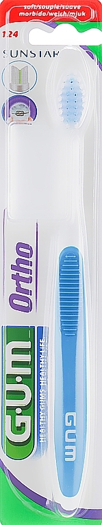 Orthodontic Toothbrush, soft, blue - G.U.M Orthodontic — photo N4