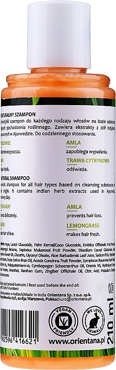 Shampoo - Orientana Ayurvedic Shampoo Ginger & Lemongrass — photo N8