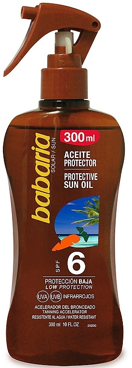 Tanning Oil - Babaria Protective Sun Oil Spf6 — photo N2