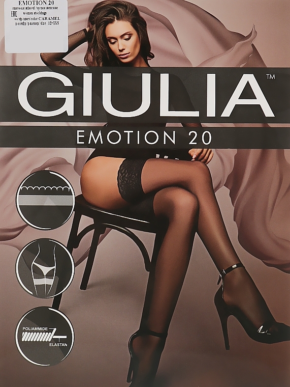 Stockings "EMOTION" 20 DEN, caramel - Giulia — photo N2