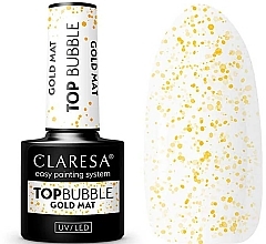 Fragrances, Perfumes, Cosmetics Matte Top Coat with Golden Particles - Claresa Bubble Gold Matt No Wipe