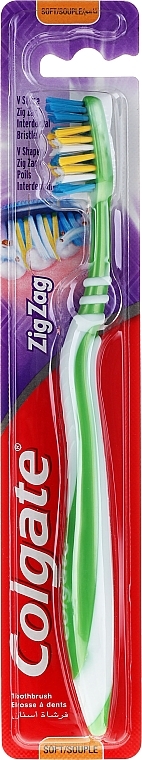 Soft Toothbrush, green - Colgate ZigZag Soft — photo N1