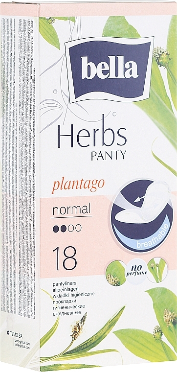 Pantiliners Panty Herbs Sensetive Plantago, 18 pcs - Bella — photo N1