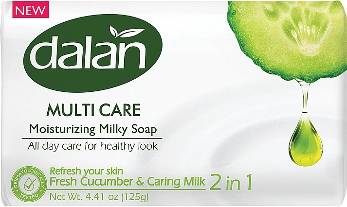 Cucumber & Milk Toilet Soap - Dalan Multi-Care Moisturizing Milky Soap  — photo N2