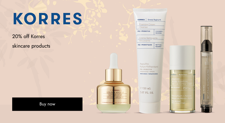 -20% off Korres promotional skincare products. Prices on the site already include a discount.