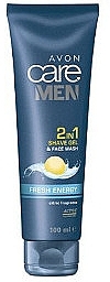 Face Cleansing and Shaving Gel 2 in 1 - Avon Care Men Fresh Energy — photo N6