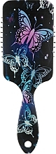 Rectangular Massage Hair Brush, butterflies, FC-030 - Dini — photo N2