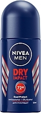 Fragrances, Perfumes, Cosmetics Men Roll-On Antiperspirant Deodorant "Strong Protection" - NIVEA MEN Dry Impact 