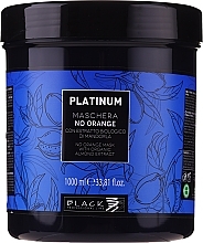 Hair mask with herbal almond extracts to neutralize orange and copper hues - Black Professional Line Platinum No Orange Mask With Organic Almond Extract — photo N23