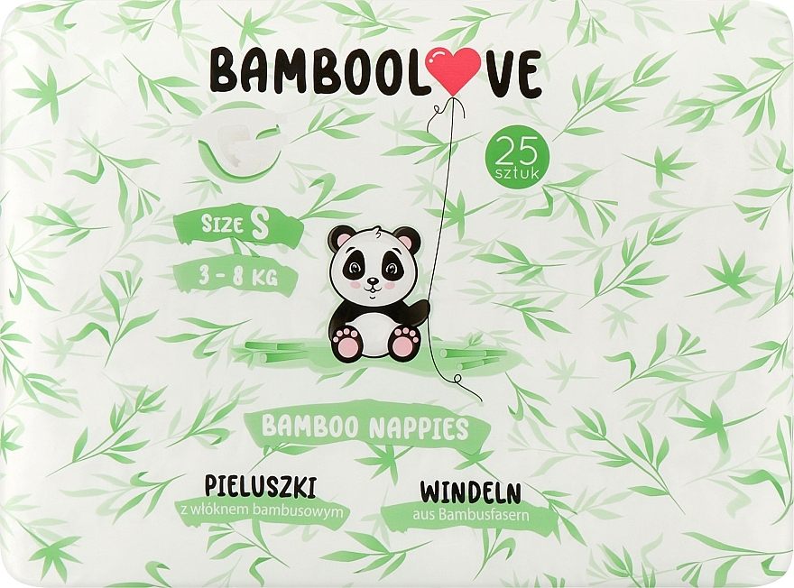 Bamboo Diapers, S (3-8 kg), 25 pcs - Bamboolove — photo N2