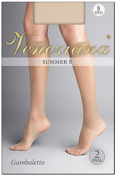 Women Knee Socks "Summer", 8 Den, naturale - Veneziana — photo N2