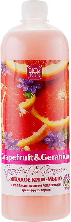 Liquid Cream Soap "Grapefruit & Geranium" - Bioton Cosmetics Active Fruits Grapefruit & Geranium Soap — photo N10