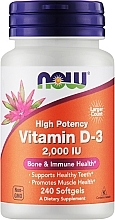 Gelatin Capsules "Vitamin D3" - Now Foods Vitamin D3 2000 IU — photo N2