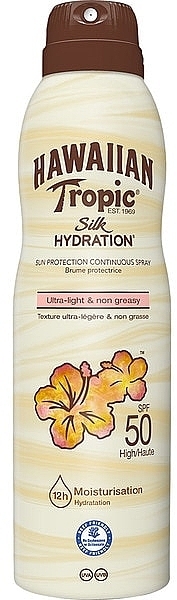 Body Sunscreen Spray - Hawaiian Tropic Silk Hydration Air Soft Sunscreen Mist SPF50 — photo N1