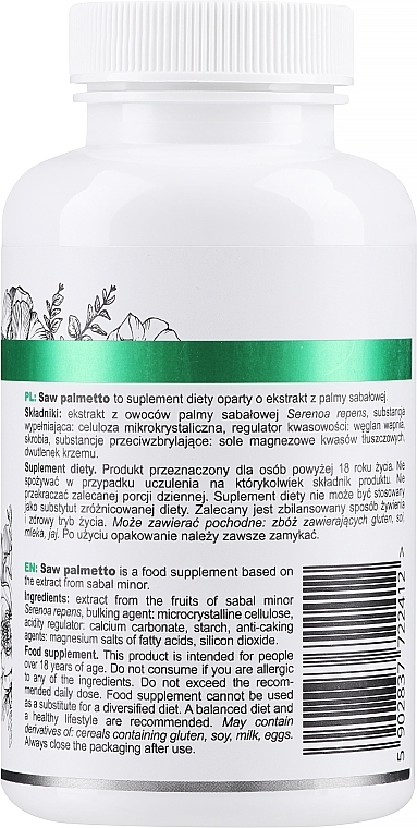 Serenoa Palm Dietary Supplement - SFD Nutrition Saw Palmetto — photo N2
