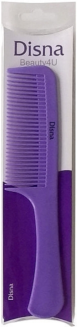 Hair Comb, 22.5 cm, with rounded handle, purple - Disna Beauty4U — photo N1
