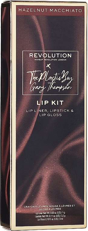 Set - The Plastic Boy Lip Kit Hazelnut Macchiato (lip/pliner/1g + lip/gloss/3ml + lipstick/3.2g) — photo N3