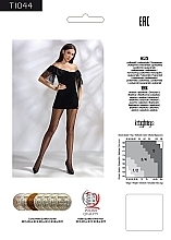 Fishnet Tights with Vertical Zigzag Pattern, TI044, nero - Passion — photo N2