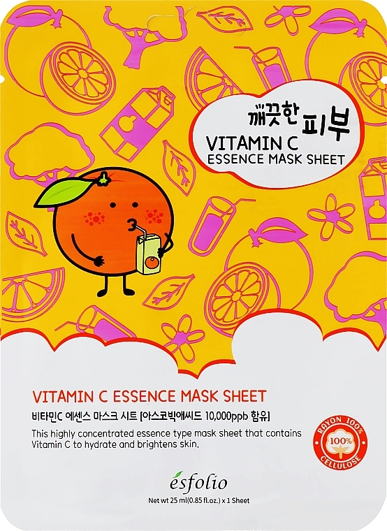 Vitamin C Sheet Mask - Esfolio Pure Skin Vitamin C Essence Mask Sheet — photo N1