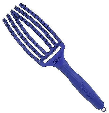 Hair Brush - Olivia Garden Finger Brush Combo Blue Jeans — photo N1