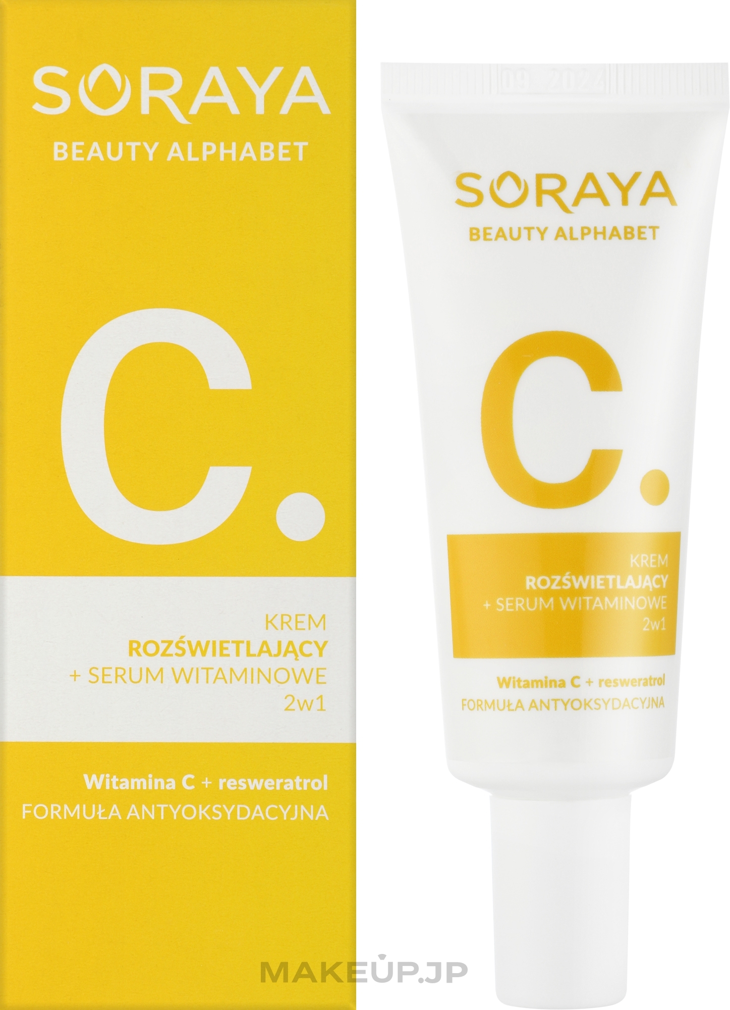 Brightening Cream + Vitamin Serum 2in1 - Soraya Beauty Alphabet Vitamin C+ Resveratrol — photo 30 ml