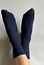 Knee Socks 'Katrin', 40 Den, blue - Veneziana — photo N1