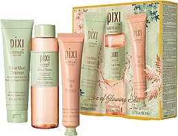 Fragrances, Perfumes, Cosmetics Set - Pixi Box Of Glowing Skin Set (tonic/250ml + f/clean/135ml + f/scr/80ml)