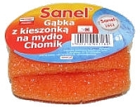 Body Sponge with Soap Pocket, orange - Sanel — photo N1