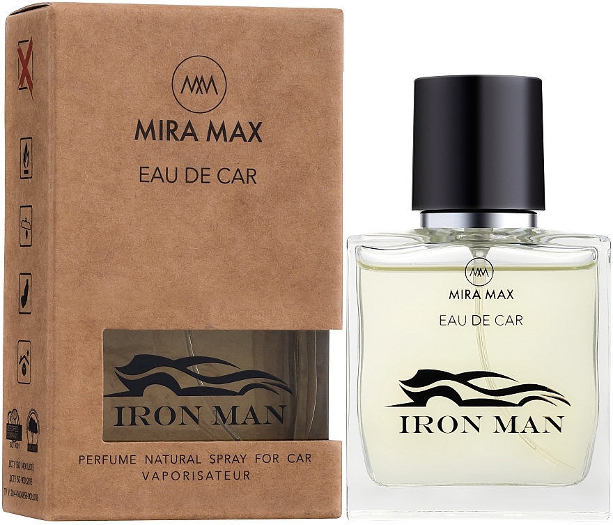 Car Perfume - Mira Max Eau De Car Iron Man Perfume Natural Spray For Car Vaporisateur — photo N1