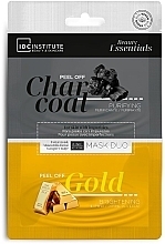 Fragrances, Perfumes, Cosmetics Double Mask with Black Clay and Gold - IDC Institute Face Mask Duo Charcoal & Gold Peel Off