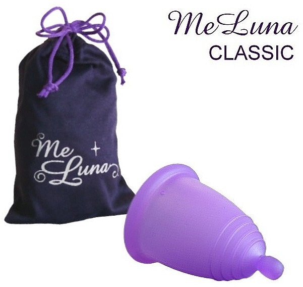 Menstrual Cup with Ball Handle, XL-size, purple - MeLuna Classic Menstrual Cup — photo N1