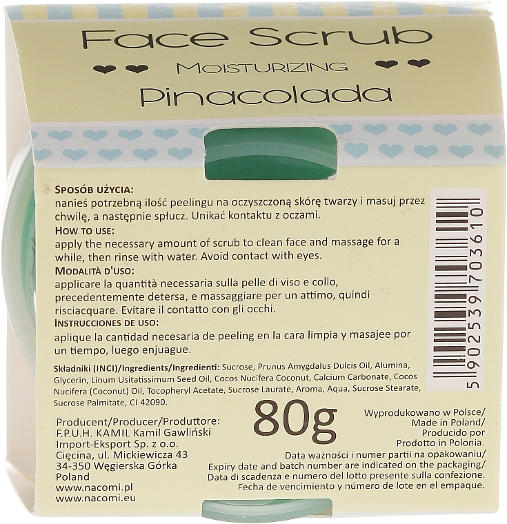 Face & Lip Moisturizing Scrub - Nacomi Moisturizing Face&Lip Scrub Pinacolada — photo N8