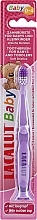 Baby Toothbrush with Teddy Bear, 0-4 years old, purple - Lacalut Baby Toothbrush For Babies & Toddlers — photo N1