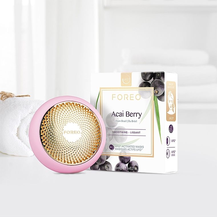 Softening Acai Berry Face Mask - Foreo UFO Activated Mask Smoothing Acai Berry — photo N32