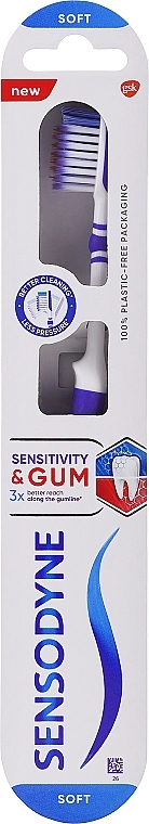 Toothbrush "Teeth & Gums Sensitivity", blue, variant 2 - Sensodyne Sensitivity & Gum Soft Toothbrush — photo N1