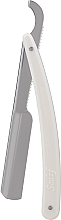 Fragrances, Perfumes, Cosmetics Straight Razor, plastic handle, white - Sedef Plastic Handle Straight Razor