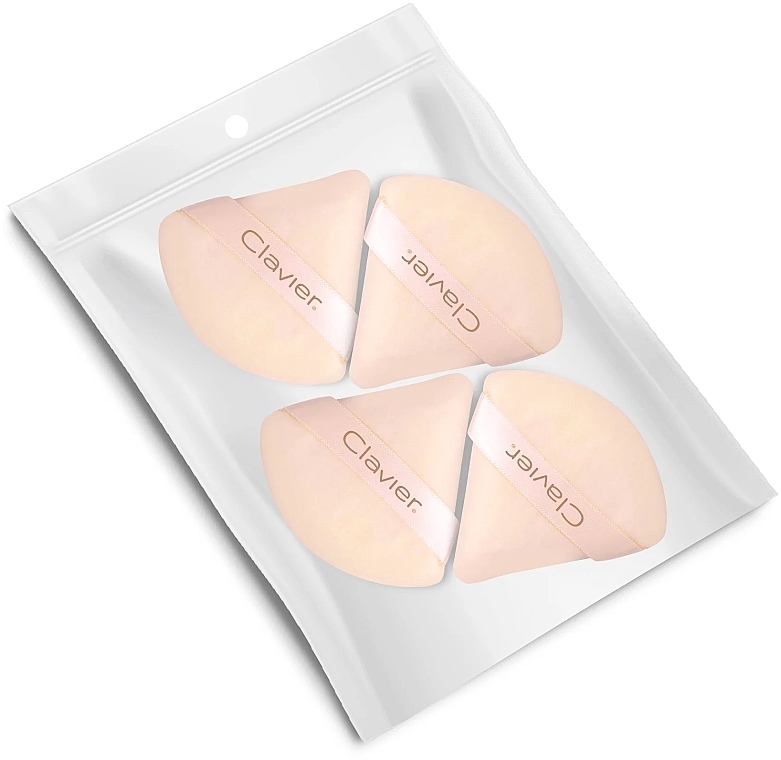 Makeup Sponge 'Triangular Puff', beige, 4 pcs. - Clavier — photo N1