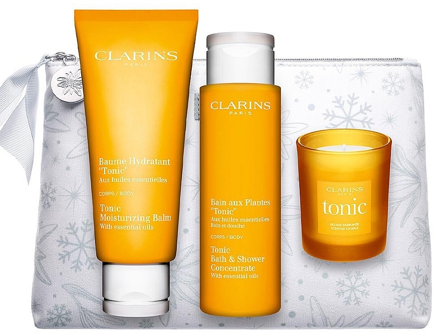 Set - Clarins Aroma Ritual Collection (sh/conc/200ml + b/balm/200ml + candle/50g + bag/1pcs) — photo N1