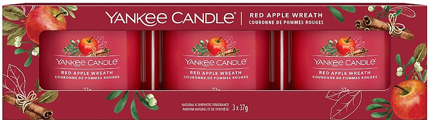 Scented Mini Candle in Jar - Yankee Candle Red Apple Wreath Filled Votive — photo N3