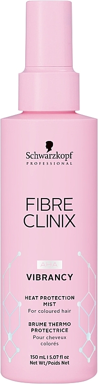 Heat Protective Hair Spray - Schwarzkopf Professional Fiber Clinix Vibrancy Heat Protection Mist — photo N1