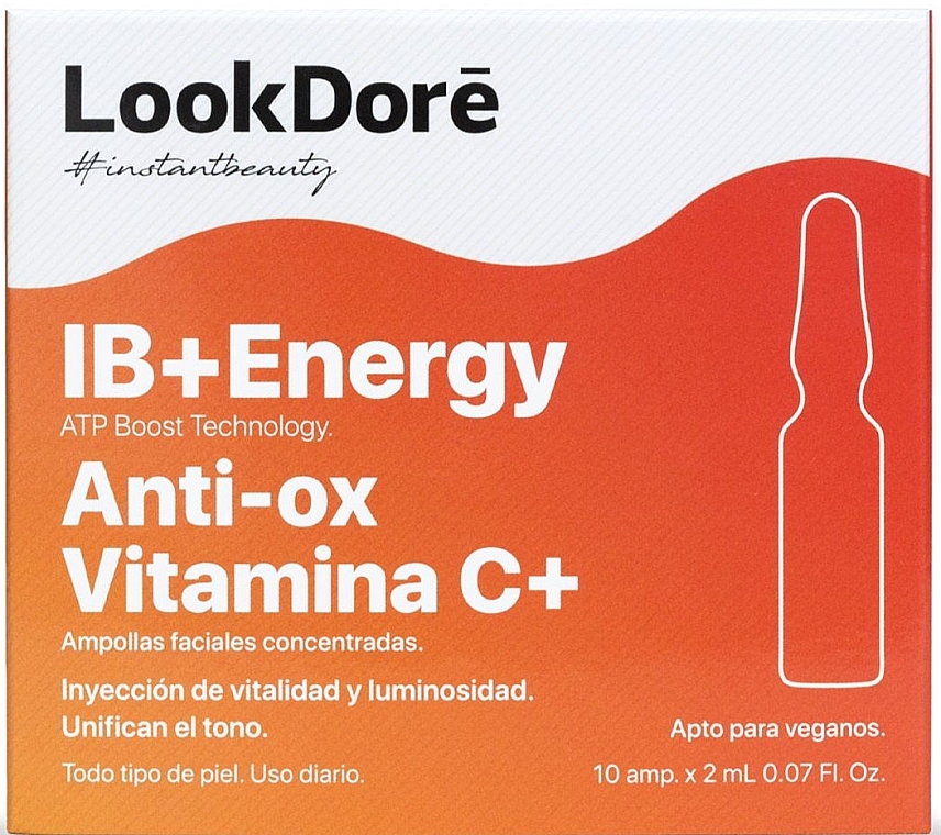 Concentrated Face Ampoule Serum - LookDore IB+Enrgy Anti-ox Vitamina C+ Ampoules — photo N1