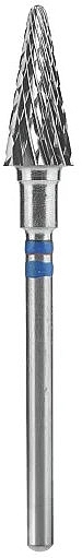 Carbide Nail Drill Bit for Left-Handed 'Cone', blue, diameter 6 mm, work part 14 mm - Staleks Pro Expert — photo N1