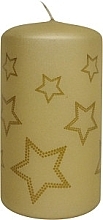 Decorative Candle 6.6x11.5 cm, ecru stars - Admit — photo N1