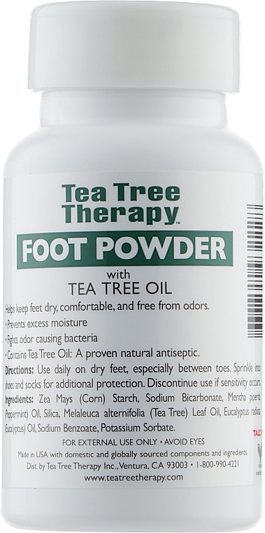 Tea Tree and Peppermint Oils Deodorant Foot Powder - Tea Tree Therapy Peppermint Foot Powder — photo N2