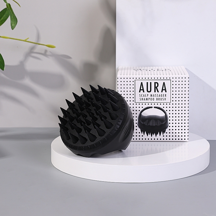 スカルプ マッサージ ブラシ、ブラック - Sister Young Aura Scalp Massager Shampoo Brush — photo N6