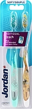 Fragrances, Perfumes, Cosmetics Individual Reach Toothbrush, soft, turquoise + white with bees - Jordan Individual Reach Soft