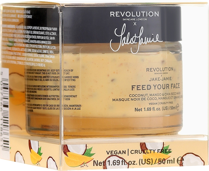 Radiance Mask - Makeup Revolution Skincare X Jake Jamie Feed Your Face Coconut, Mango & Chia Seed Mask — photo N1