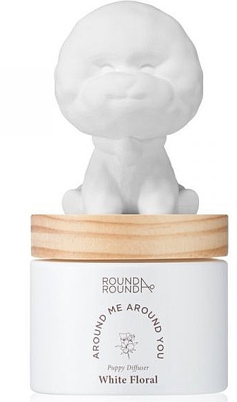 Reed Diffuser - Round A‘Round Puppy Fluffy Bichon White Floral — photo N1